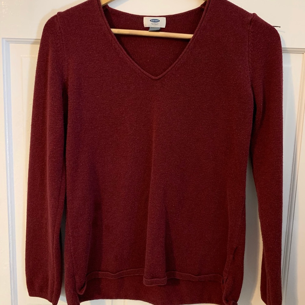 Maroon V-Neck Sweater